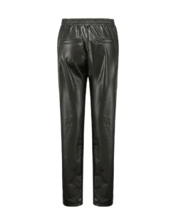 BACHATA - Pantalone in ecopelle nero con catena frontale