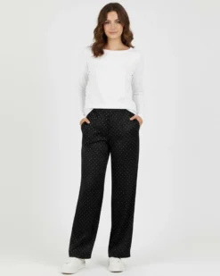 BACHATA - Pantalone nero con strass da donna