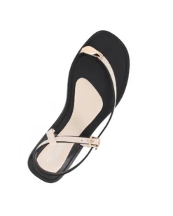 BACHATA - Sandalo infradito beige con dettaglio metallico