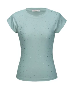 BACHATA - Tshirt a manica corta con strass