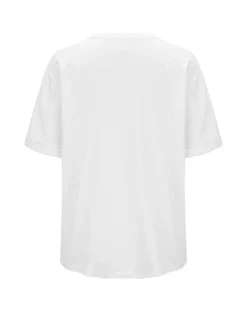 BACHATA - Tshirt manica corta bianca con taschino e scritta