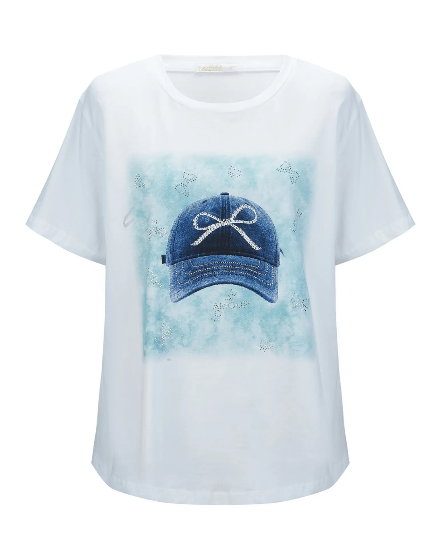 BACHATA - Tshirt manica corta bianca con stampa