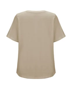 BACHATA - Tshirt manica corta beige con stampa