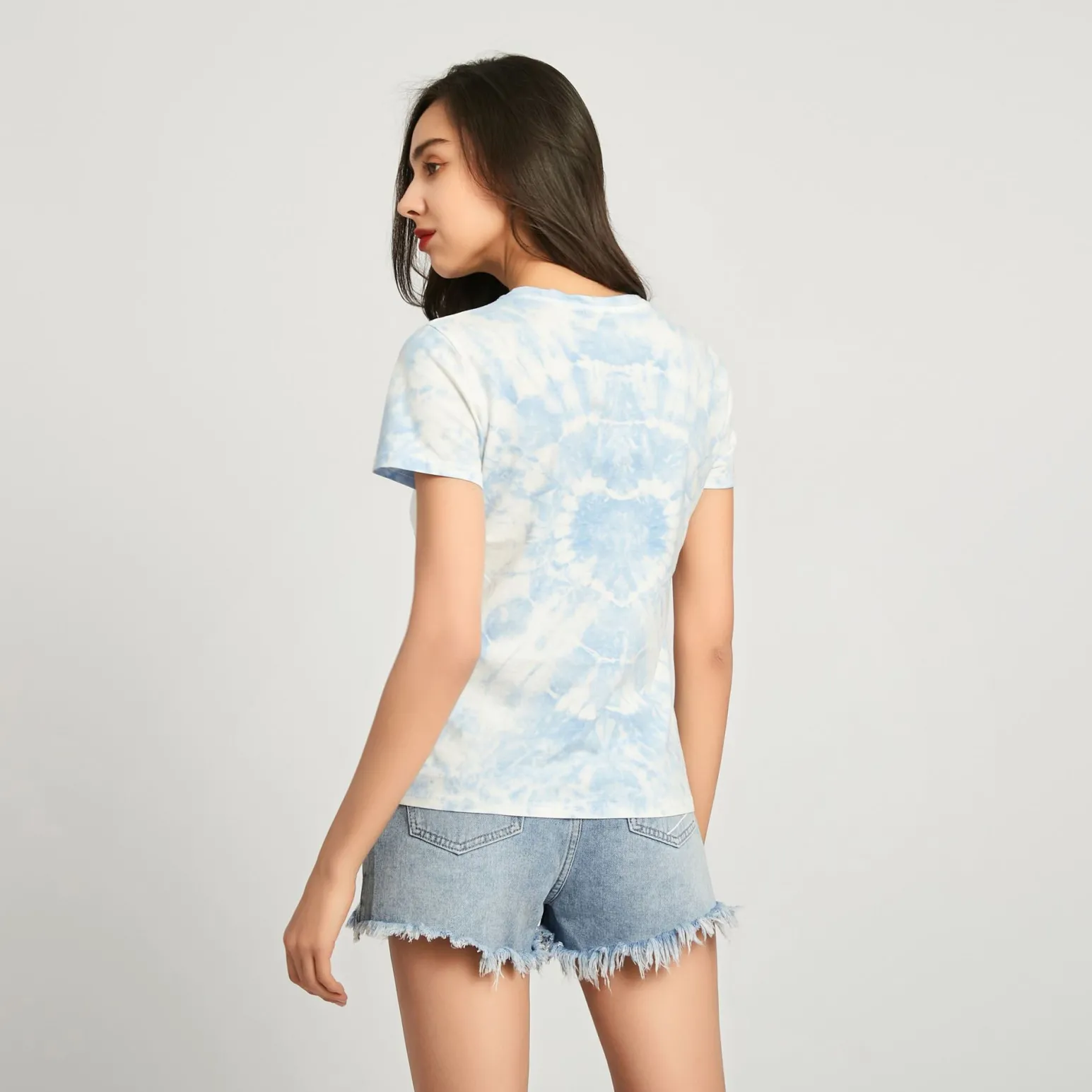 BACHATA - TSHIRT MANICA CORTA CELESTE TIE-DYE