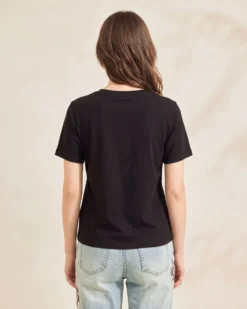 BACHATA - Tshirt manica corta con stampa beige