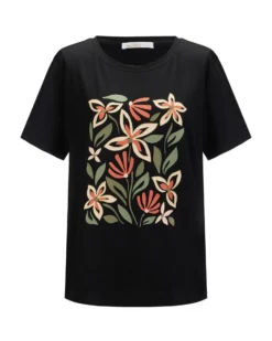BACHATA - Tshirt manica corta con stampa floreale