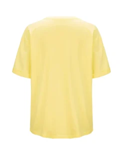 BACHATA - Tshirt manica corta gialla con taschino e scritta