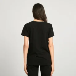 BACHATA - TSHIRT MANICA CORTA NERA CON STAMPA FARFALLA