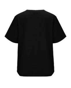 BACHATA - Tshirt manica corta nera con scritta e strass