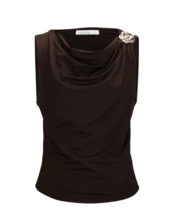 BACHATA - Tshirt smanicata con dettaglio metallico