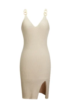 BACHATA - Vestitino spalla stretta beige