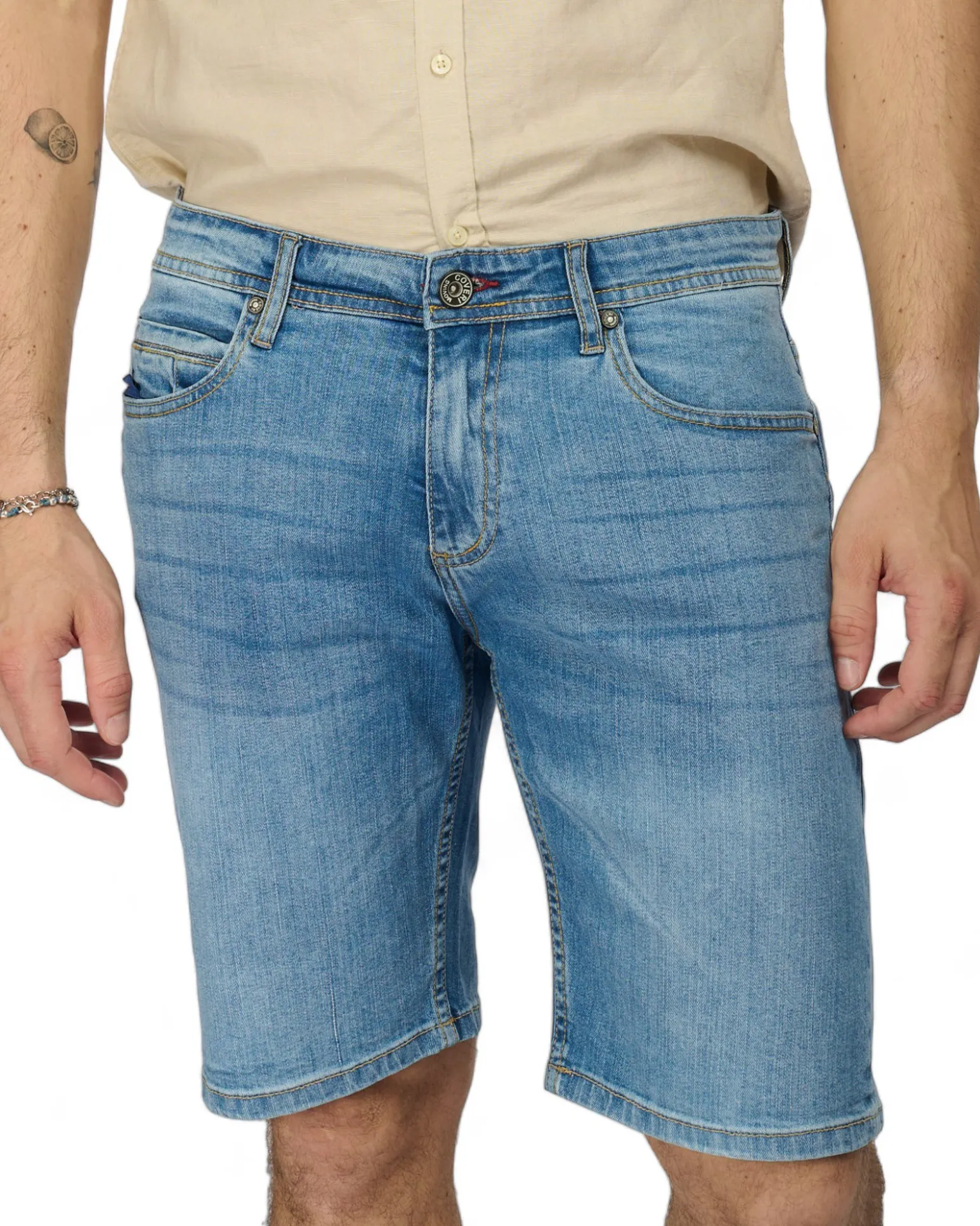 BERMUDA JEANS 5 TASCHE CHIARO