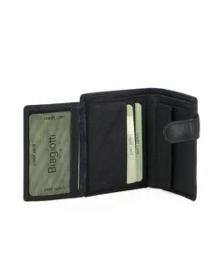 BIAGIOTTI - Portafoglio da uomo blu in VERA PELLE con RFID