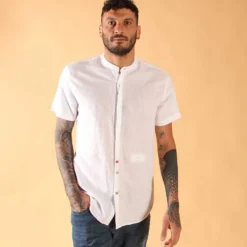 BLUE LEMON - CAMICIA MANICA CORTA LINO