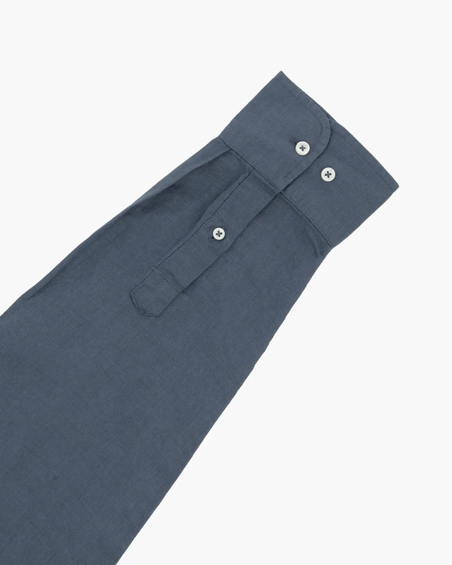 BLUE LEMON - OVER CAMICIA MANICA LUNGA LINO COLLO COREANO