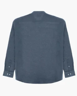 BLUE LEMON - OVER CAMICIA MANICA LUNGA LINO COLLO COREANO