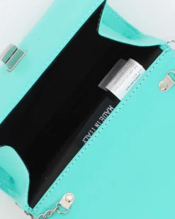 Borsa a mano acquamarina con chiusura girello - MADE IN ITALY - ANNES NICOLE