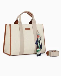 BORSA A MANO IN TELA C/CHARM+FOULARD