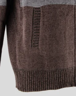BROKER'S - Maglia manica lunga full zip in ciniglia