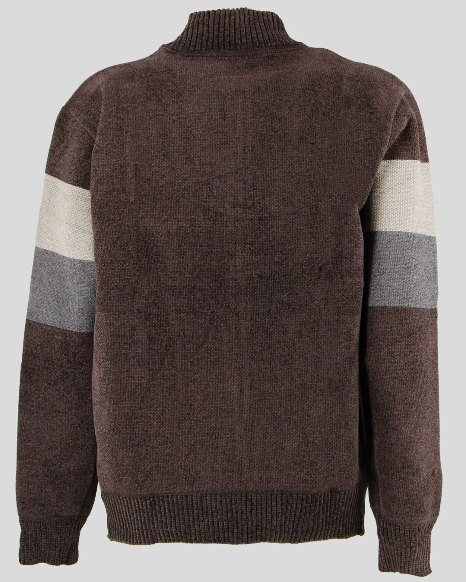 BROKER'S - Maglia manica lunga full zip in ciniglia