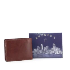 BROKER'S - Portafoglio in VERA PELLE con porta carte di credito e doppio scomparto banconote