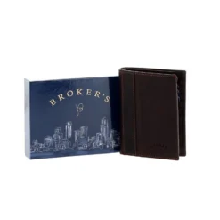 BROKER'S- Portafoglio tasconcino in VERA PELLE con porta carte di credito e scomparto banconote