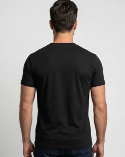 BROKER'S - Tshirt mezza manica con scollo a girocollo BAMBOO nero