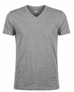 BROKERS - Tshirt mezza manica scollo a V in BAMBOO grigio