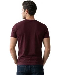 BROKERS - Tshirt mezza manica scollo a V in BAMBOO bordeaux