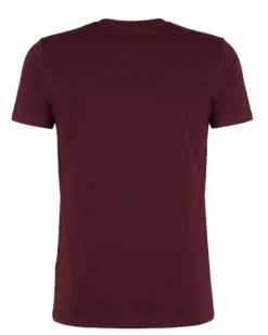 BROKERS - Tshirt mezza manica scollo a V in BAMBOO bordeaux