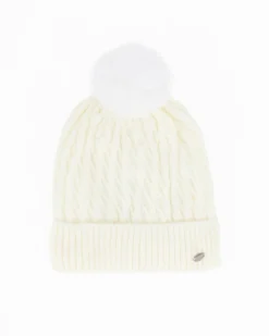 BRUGI - CAPPELLO BIANCO DA DONNA CON PON PON  -  ZH2H-6435_010