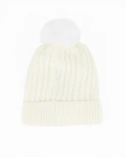 BRUGI - CAPPELLO BIANCO DA DONNA CON PON PON  -  ZH2H-6435_010