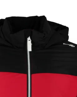 BRUGI - Completo da sci bambino rosso e nero impermeabile antivento e traspirante con cappuccio