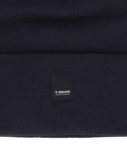 BRUGI - Cuffia blu da uomo con logo centrale