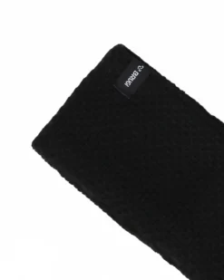 BRUGI - Fascia sci nera a maglia da donna con fodera in pile