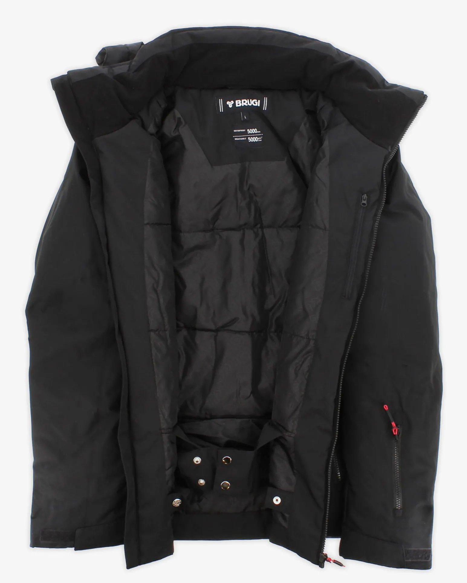 BRUGI - GIACCA DA SCI UOMO NERA, ARANCIO E BANCO 5000, AJ1E-T62K