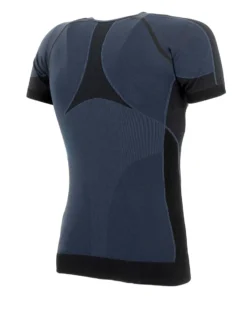 BRUGI -MAGLIA MEZZA MANICA  DA UOMO BLU E NERA TERMICA TRASPIRANTE SENZA CUCITURE - 9GZR-T365