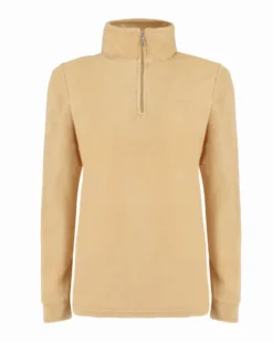 BRUGI - MICROPILE BEIGE DA DONNA CON MEZZA ZIP
