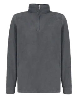 BRUGI - MICROPILE GRIGIO DA UOMO MEZZA ZIP