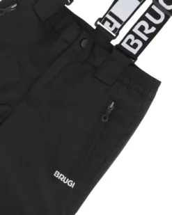 BRUGI - Pantalone da sci bambino blu impermeabile traspirante antivento con bretelle regolabili