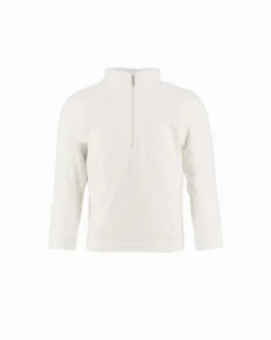 BRUGI - Pile da bambino bianco con mezza zip frontale