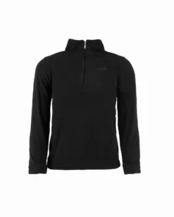 BRUGI - Pile da ragazzo nero con mezza zip frontale