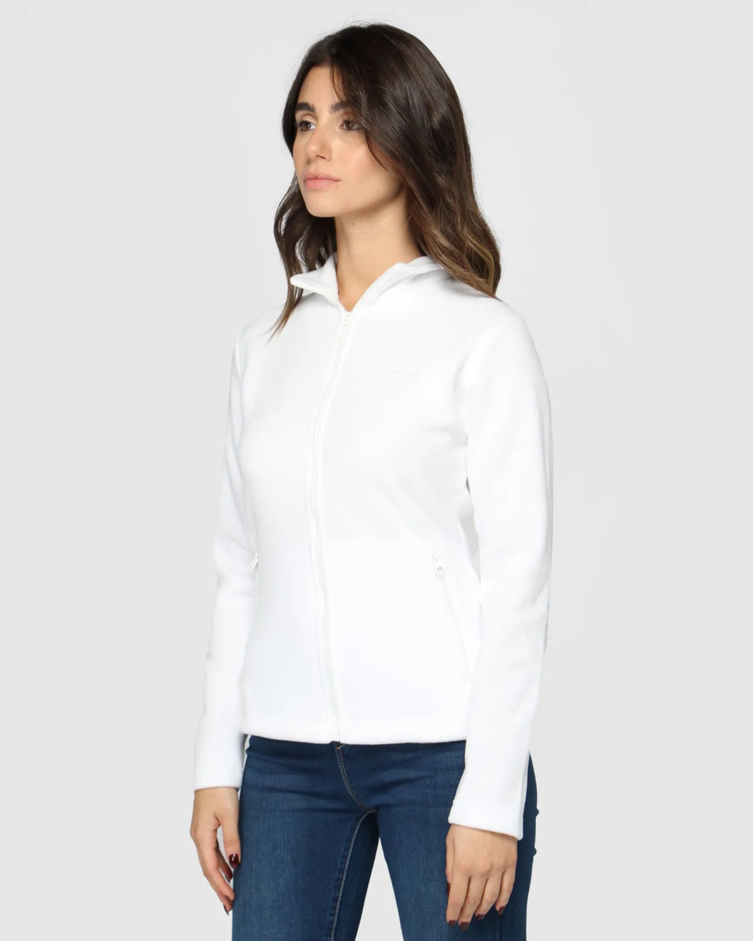BRUGI - PILE FULL ZIP DONNA BIANCO, 9GZB-TZ17-010