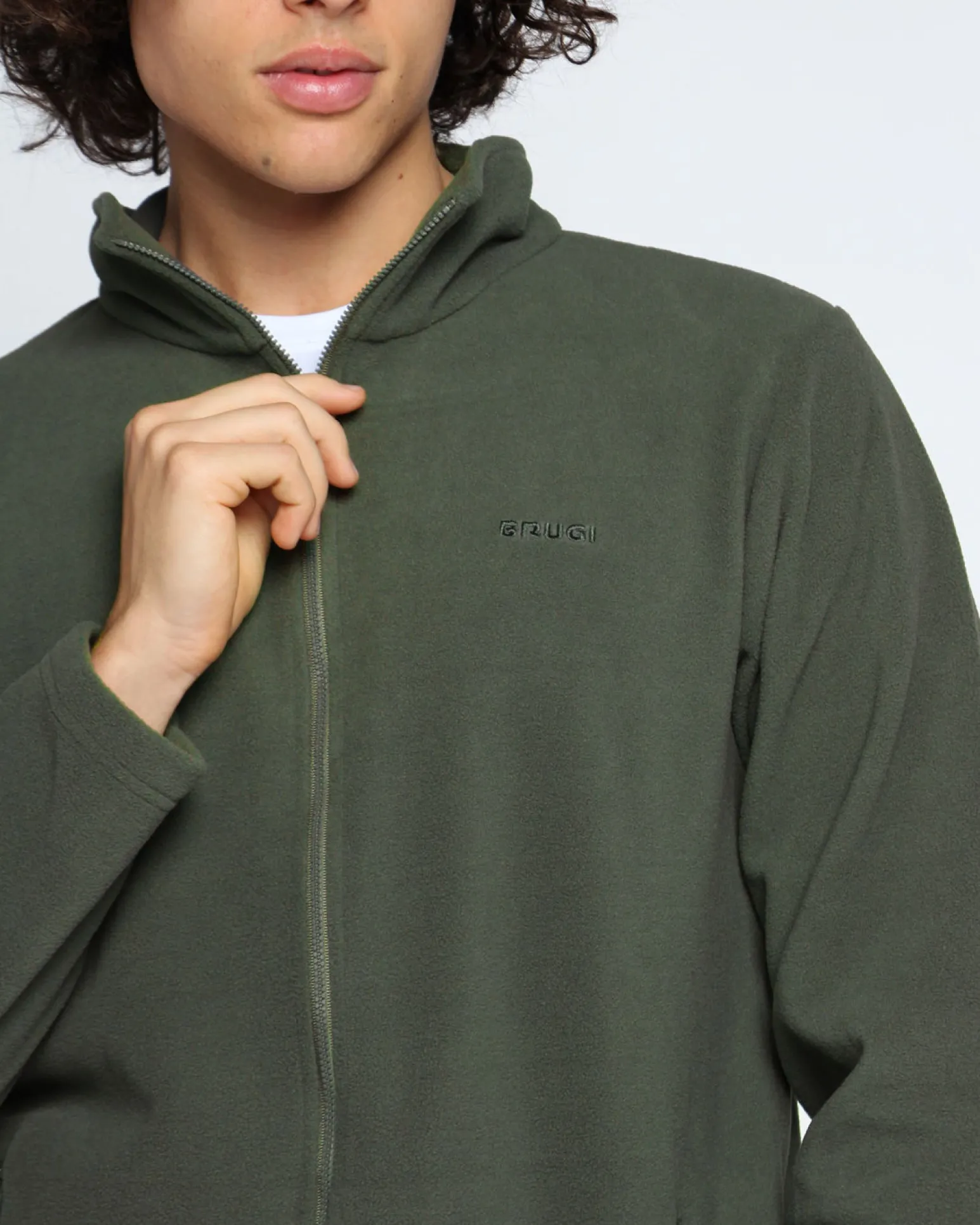 BRUGI - PILE FULL ZIP UOMO VERDE SCURO, 9GZA-TZ17-727