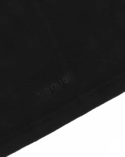 BRUGI - Scaldacollo in pile da uomo nero con coulisse regolabile