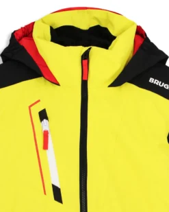 BRUGI - Tuta da sci bambino gialla e nera impermeabile traspirante idrorepellente antivento