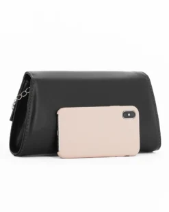 Bustina pochette nera con fascia vernice frontale MADE IN ITALY - ANNES NICOLE