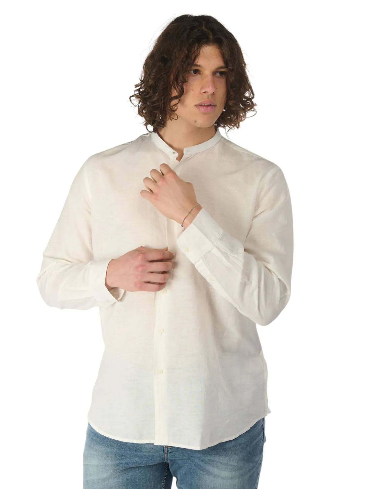 CAMICIA MANICA LUNGA MISTO LINO