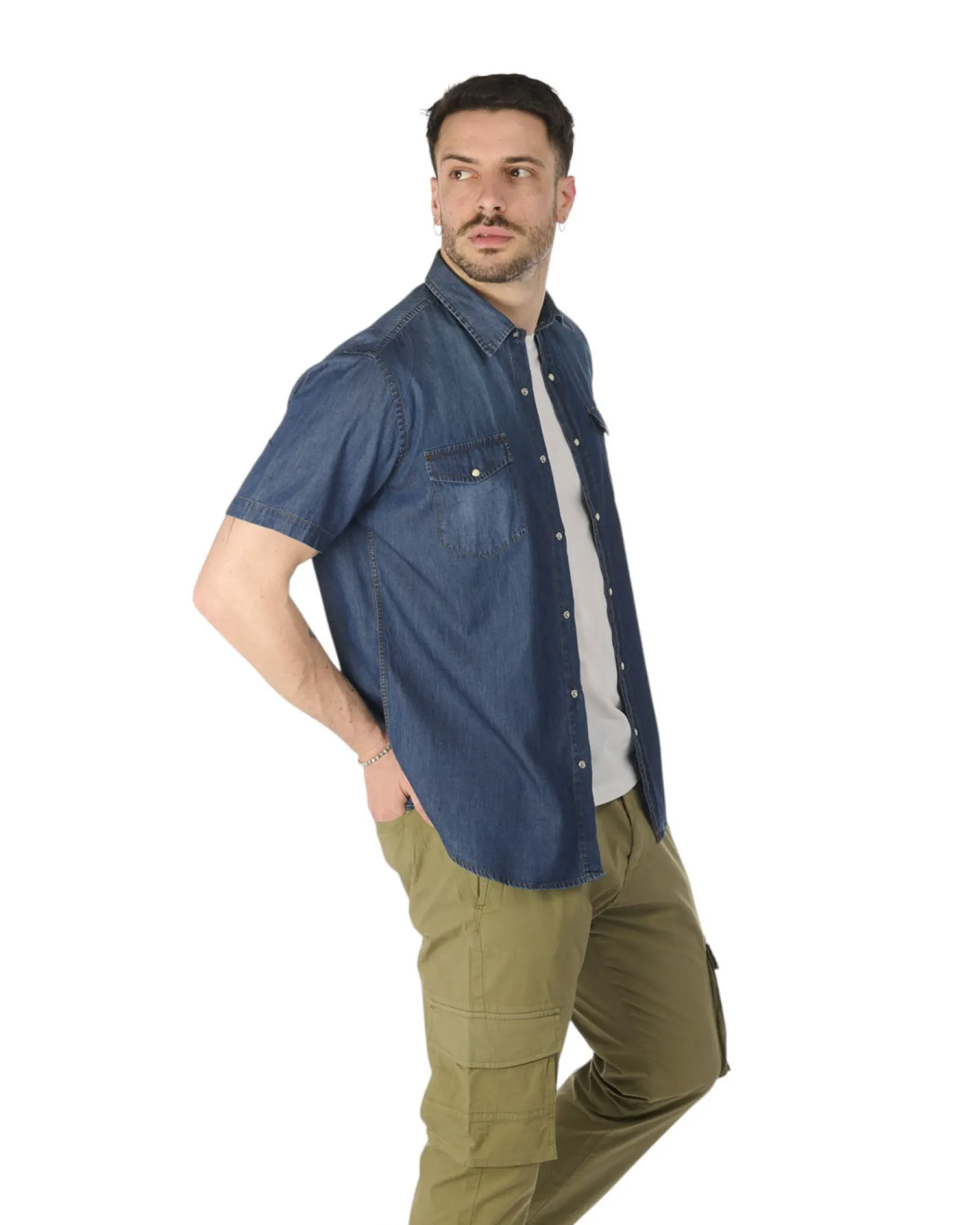 CAMICIA MEZZA MANICA JEANS