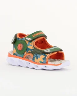 CANGURO -CANGURO - Sandalo bimbo verde e arancio camouflage CON LUCI 30/35